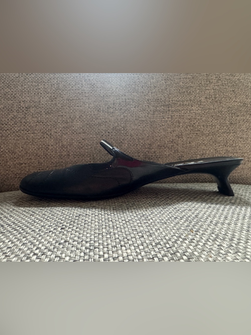 Rare Vintage Prada Black Leather Mule Kitten Heels - Picture 12 of 14